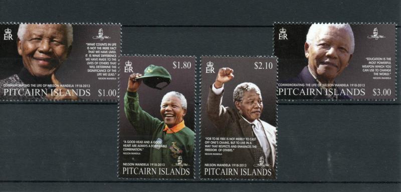 Pitcairn Islands 2014 MNH Nelson Mandela 1918-2013 4v Set Commemorating Life ANC 