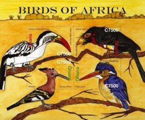 Ghana - Birds Stamp - Sheet of 4 MNH