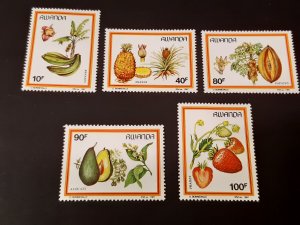 Rwanda 1987 Flora - Fruits ** MNH Full set Mi 1370-1374