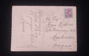 C) 1960, FRANCE AIR MAIL SENT TO URUGUAY,