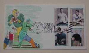 US  FOOTBALL HEROES  HAND PAINTED ONLY 30 MADE ELLIS CACHET 2003