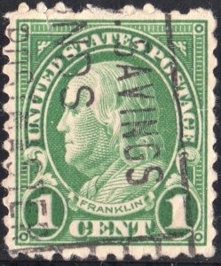 SC#552 1¢ Franklin Single (1923) Used