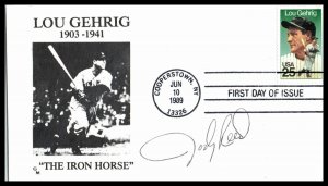 1989 Lou Gehrig The Iron Horse Sc 2417 GM cachet FDC signed Jody Reed (2J