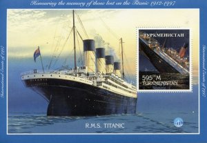 Titanic Stamps Turkmenistan 1997 MNH Ships 85th Anniv Nautical 1v M/S