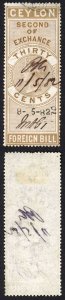 Ceylon Foreign Bill BF21 30c Brown 2nd Exchange