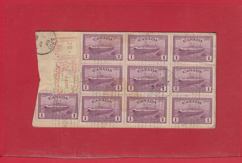 10x $1.00 Ferry + meter on RPO BANK Money Tag Registered Canada cover