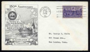 United States First Day Covers #835-28, 1938  3c Constitution Ratification,Er...