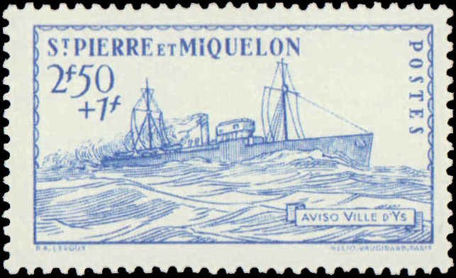 St. Pierre & Miquelon #B8A-B8C, Complete Set(3), 1941, Hinged