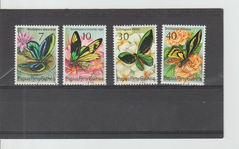 Papua New Guinea  Scott#  415-418  CTO  (1975 Birdwing Butterflies)