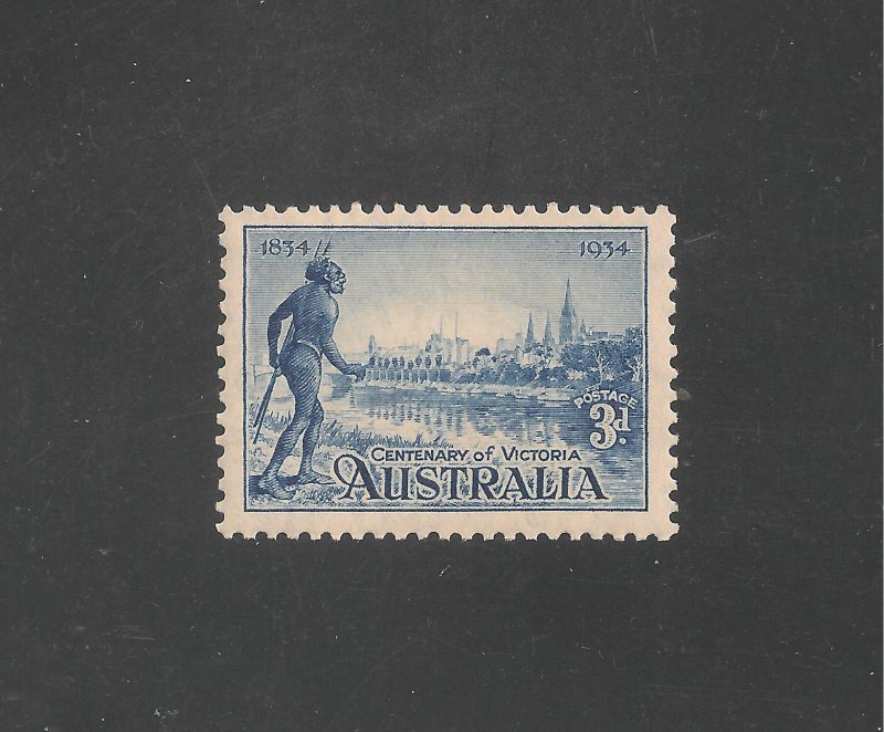 Australia #143a (A17) VF MNH - 1934 3p Yarra, Yarra Tribesman, Yarra River