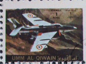 ​UMM AL QIWAIN-1973 WORLD FAMOUS OLD AND NEW PLANES CTO MINI SHEET VERY FINE