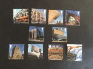 GB 2017 Landmark Buildings. Complete set-10 used stamps.