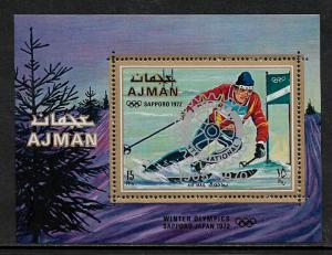 Ajman Mi #Block322A MNH S/Sheet - Skiing With Rotary Overprint