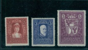 LIECHTENSTEIN,  2 to 5 FRANCS Portraits and Arms 1933-35, LIGHTLY HINGED SET!