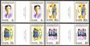 St Kitts 82-85 gutter, MNH. Michel 73-76. Girl Guide Movement, 50th Ann. 1981.