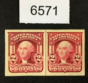 MOMEN: US STAMPS # 320c MINT OG LH XF LINE PAIR CARMINE ROSE  LOT #A 6571