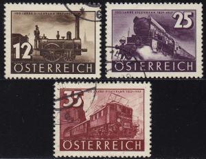 Austria - 1937 - Scott #385-87 - used - Train Railway