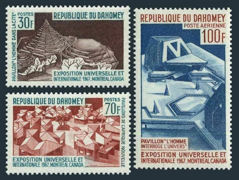 Dahomey 235-236,C57,C57a,MNH.Mi 290-292,Bl.6. EXPO Montreal-1967.Pavilions.Space