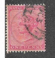 Natal #51   1p  Queen Victoria (U) CV. $8.50