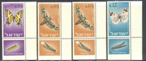 ROSS1374: ISRAEL SCOTT# 305+07 w/tab  **MNH** 1965 BUTTERFLIES