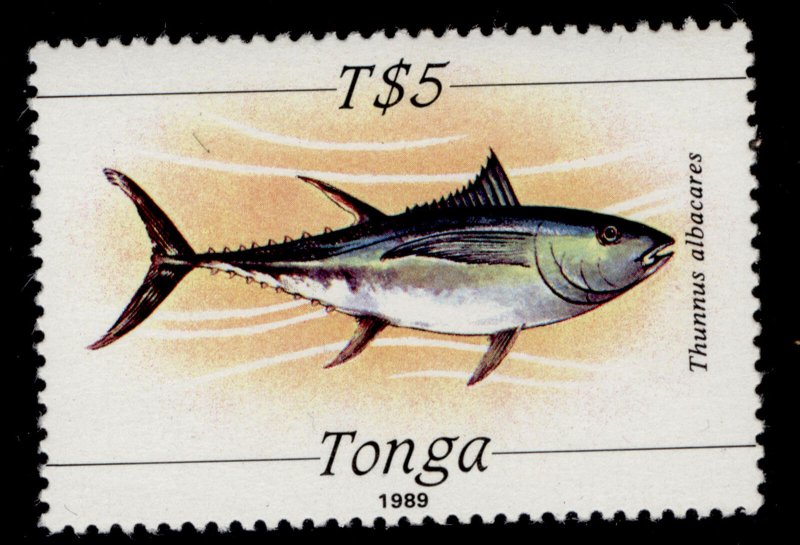 TONGA QEII SG1017, 5p yellow-finned tuna, NH MINT. Cat £13. 