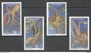 2000 Somalia Octopuses Marine Life #828-831 Michel 18 Euro ** Nw1446