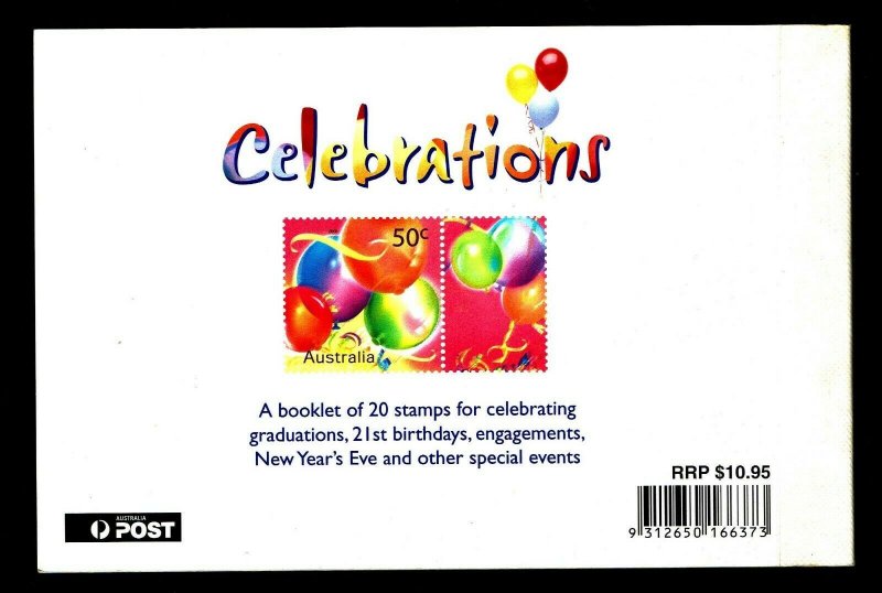 2003 Australia #2120a Celebrations - Complete Booklet of 20  - CV$22.00 (E#1054)