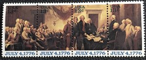 US MNH #1691-1694 (1694a) Strip of 4 Declaration of Independence SCV $1.20 L3