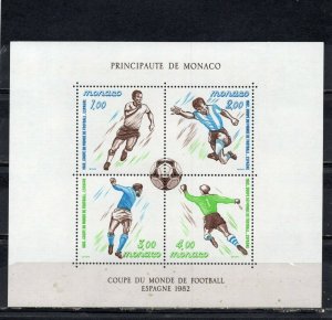 MONACO 1982 SOCCER WORLD CUP SPAIN SHEET OF 4 STAMPS MNH