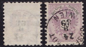 Austria - 1883 - Scott #46 - used - partial watermark - letter E