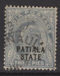 INDIA-PATIALA SGO22 1903 3p PALE GREY USED