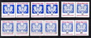 MOstamps - US Group of Mint OG NH Coil Official Mail (6 pairs) - Lot # HS-E792