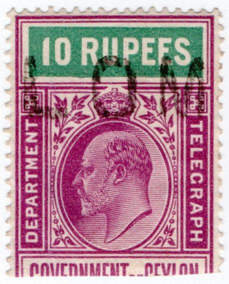 (I.B) Ceylon Telegraphs : 10R (Colombo)