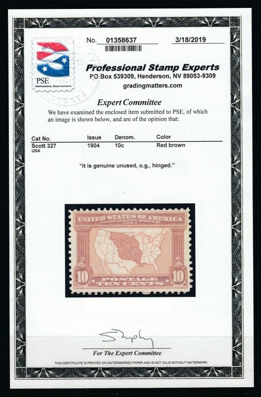 #327 10c MAP - LOOKS GREAT - (Mint Hinged) cv$130.00