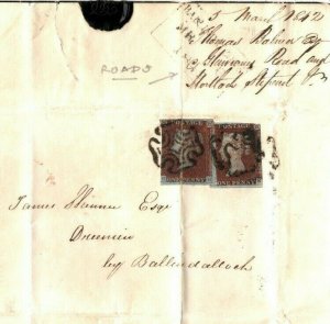 GB SCOTLAND Cover 1842 Fochabers MX Morays *ROAD BUILDING* Historic Letter EP68 