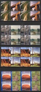 Australia SG2502/9 2005 Joint Issue with UK World Heritage Sites Set in Blocks