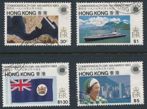 Hong Kong sc# 411-414 Complete Used 1983 Commonwealth Day - Queen Elizabeth