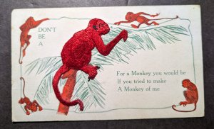 1908 Canada Postcard Cover Oil Springs Ontario Local Use Done Be a Monkey