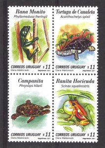 SC1893 Uruguay 2001 MNH Wildlife Frogs Turtles Fauna Elena Maldonado
