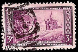 # 739 USED DEEP VIOLET WISCONSIN TERCENTENARY