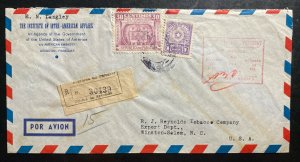 1950 Asuncion Paraguay Airmail Commercial Cover To Winston NC USA