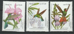 Brazil 1991 Birds 3 MNH stamps