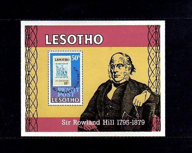 LESOTHO - 1979 - ROWLAND HILL - STAMP ON STAMP - PENNY POST - MINT S/SHEET!