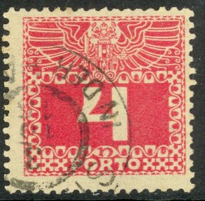 AUSTRIA  1910-13 4h Postage Due Sc J36 VFU