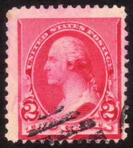 1890, US 2c, Washington, Used, Dots on right 2 Error, Sc 220