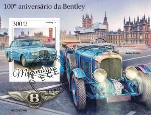 MOZAMBIQUE 2019 - Bentley cars, anniversary 100 years / minisheet