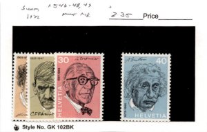 Switzerland, Postage Stamp, #546-549 Mint NH, 1972 Einstein (AC)