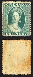 Grenada SG4 1d Green wmk Small Star (sideways) Rough Perf 14 to 16 M/M (toned)