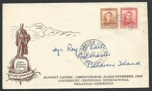 PITCAIRN 1950 Inwards cover to NZ with arrival cds on the front............59792