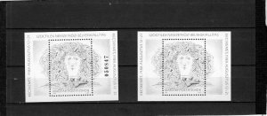 HUNGARY 1988 POSTAL HISTORY SET OF 2 S/S PERF. & W/NUMBER MNH